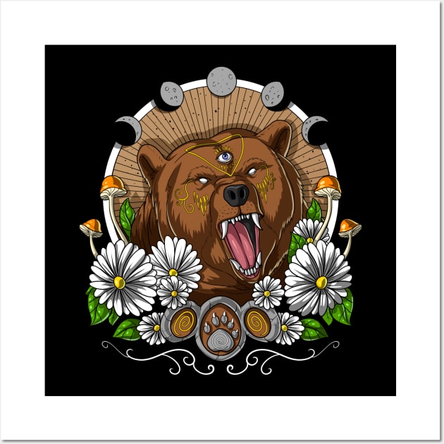 Psychedelic Bear Wall Art by underheaven